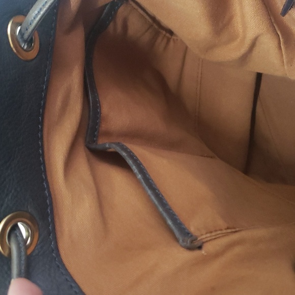 ❌SOLD❌5.95 Shipping - Anthropologie Miss Albright Torrie Gray Leather Bucket Bag - Picture 10 of 15